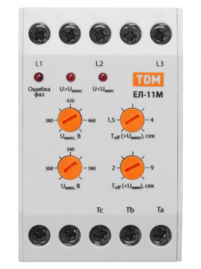 Реле контроля фаз серии ЕЛ-11М-3х380В (1п-контакт) TDM