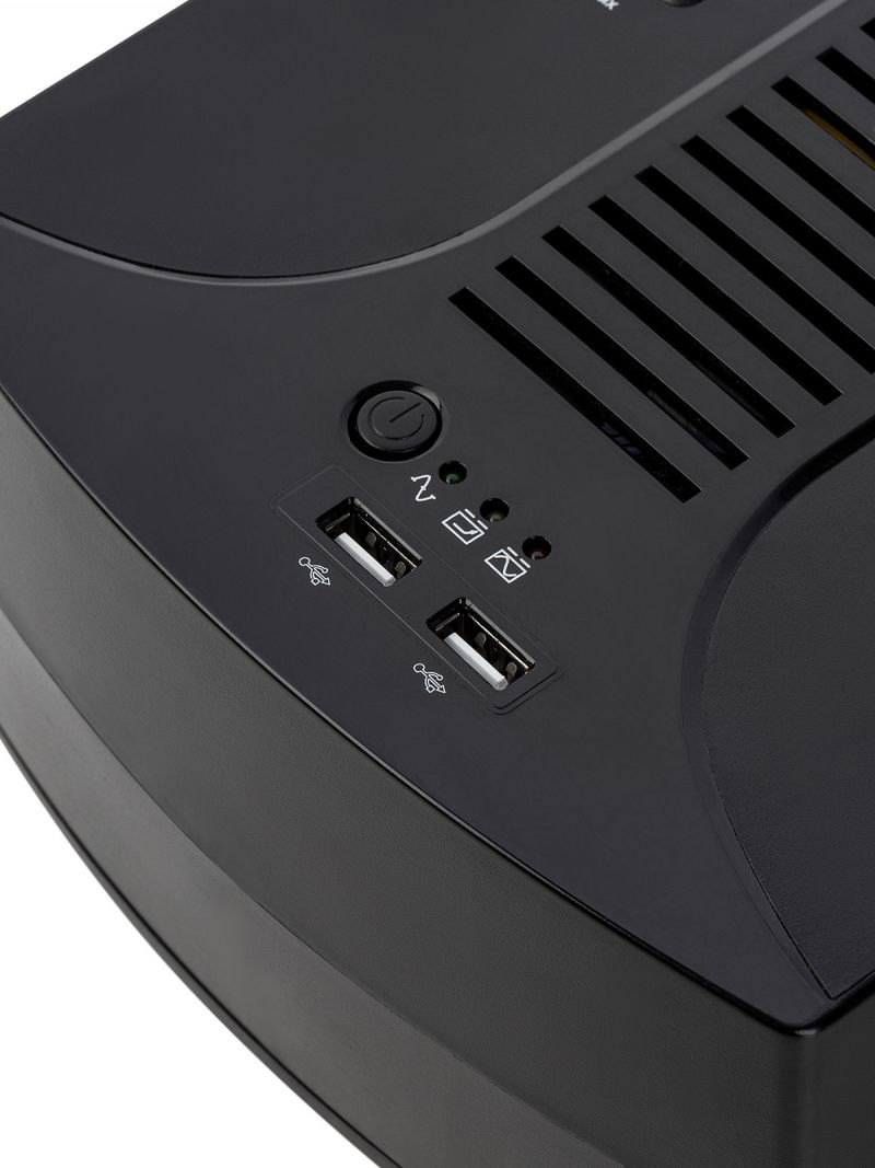 Источник бесперебойного питания ИБП 850 ВА 6 розеток +2USB TDM