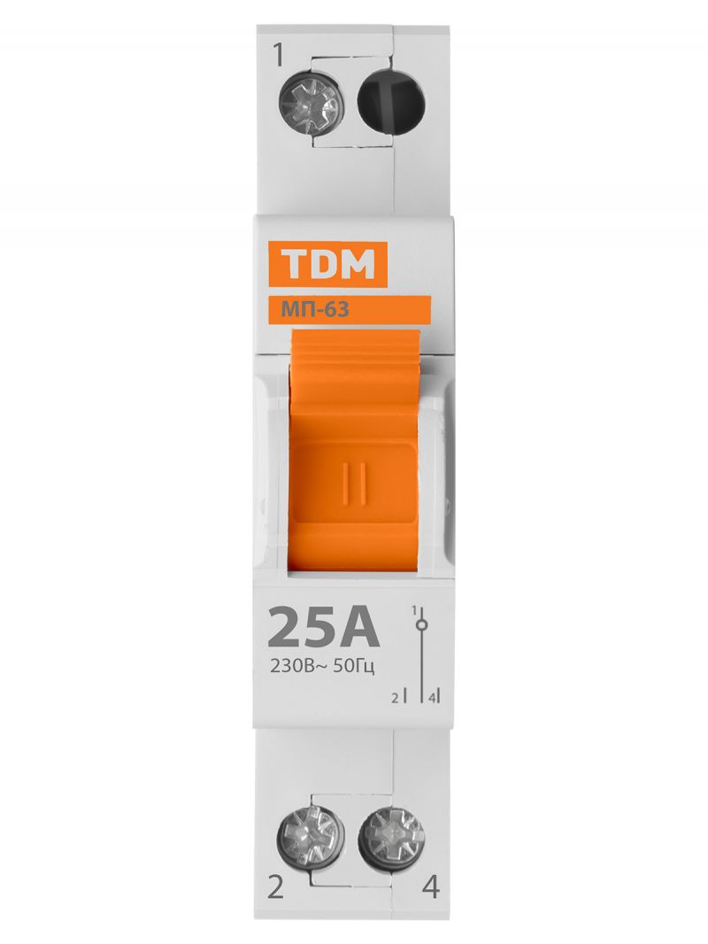 Модульный переключатель трехпозиционный МП-63 1P 25А TDM