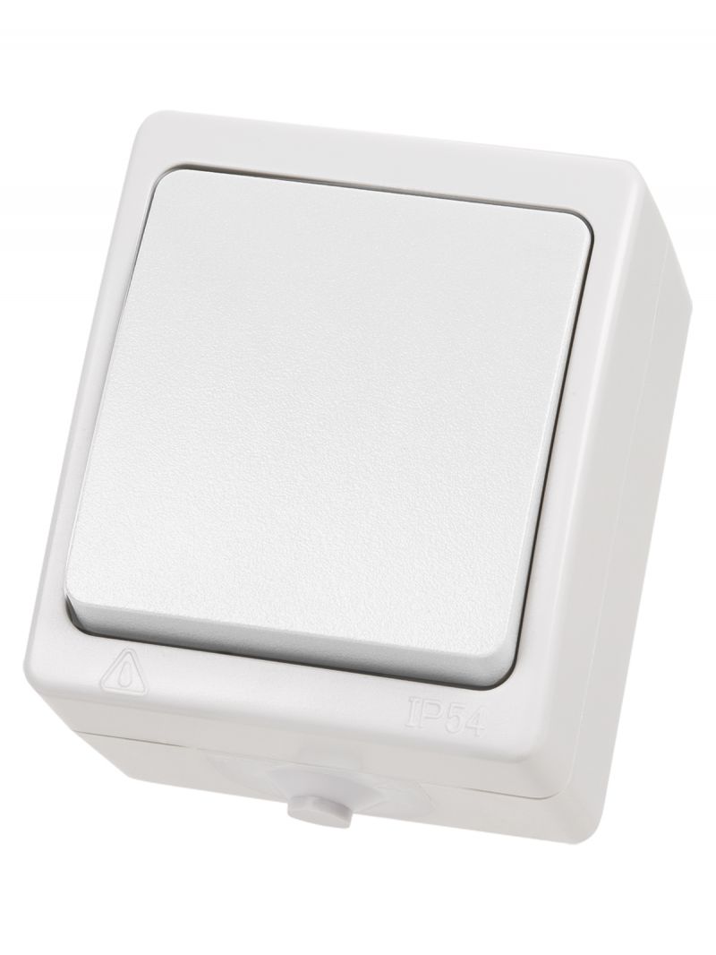 Выключатель 1-кл. открытой установки IP54 10А белый 