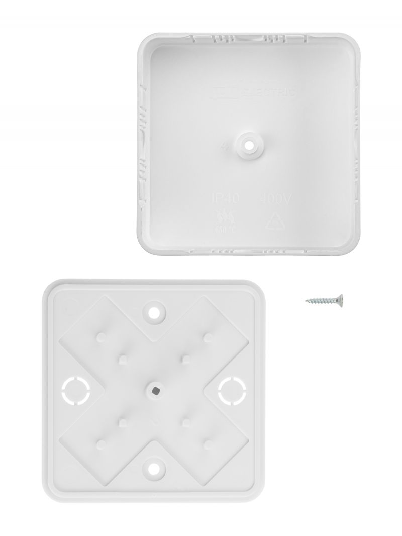 Коробка распаячная КР 75х75х20 ОП белая, IP40, инд. штрихкод TDM