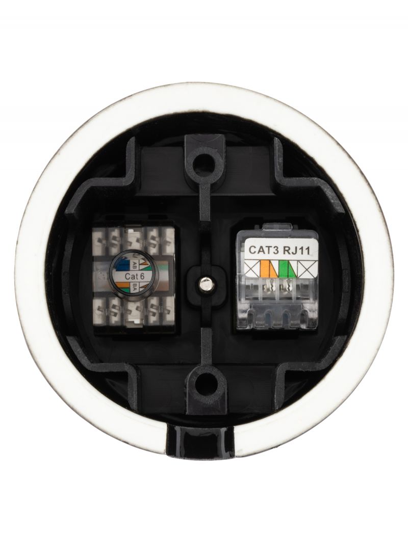 Розетка телефонная RJ11 + компьютерная RJ45 черная «Болонь» TDM