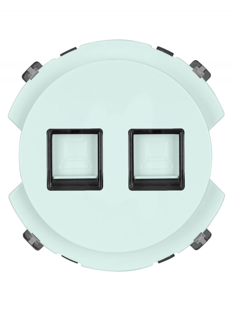 Розетка компьютерная двойная RJ45 фисташковая, 