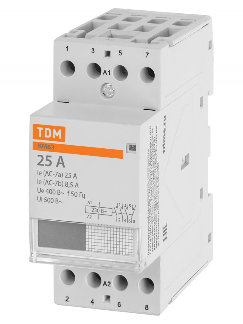 Контактор модульный КМ63/4-25 3НО;1НЗ TDM