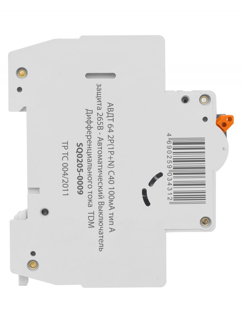 АВДТ 64 2Р(1Р+N) C40 100мА тип А защита 265В - Автоматический Выключатель Дифференциального тока  TDM