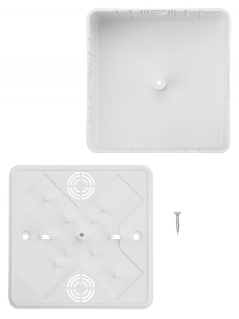 Коробка распаячная КР 100х100х44 ОП белая, IP40, инд. штрихкод TDM