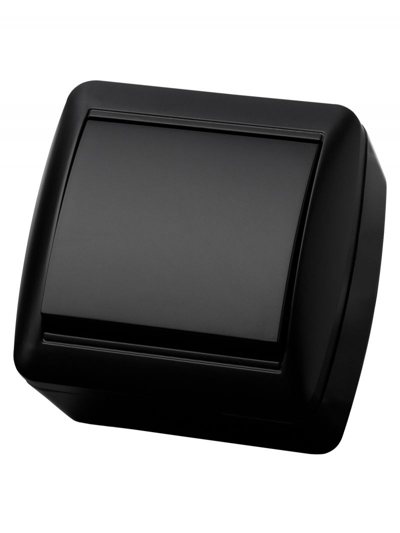Выключатель 1-кл. открытой установки IP44 10А графит 