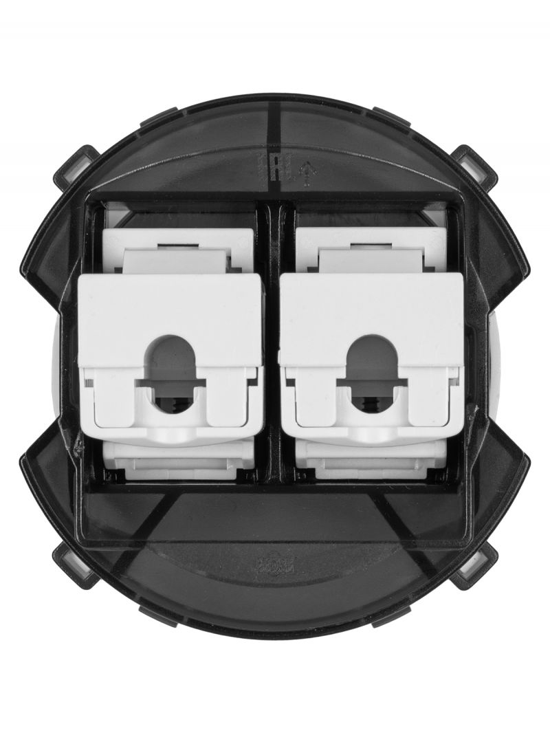 Розетка компьютерная двойная RJ45 платина, 