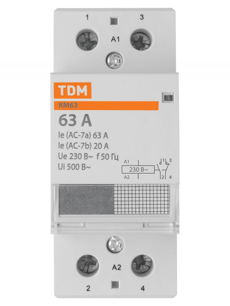Контактор модульный КМ63/2-63 1НО;1НЗ TDM