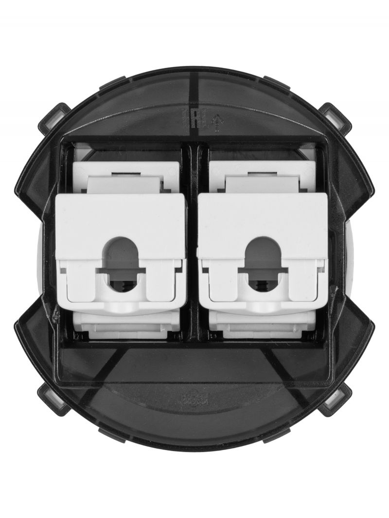 Розетка компьютерная двойная RJ45 белая, 