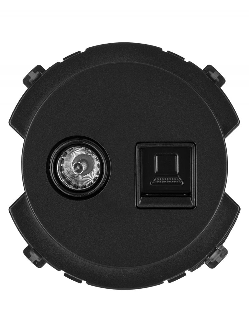 Розетка компьютерная RJ45 + TV розетка оконечная агат, 