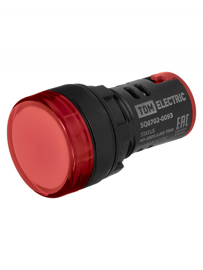 STATUS Лампа сигнальная AD-22DS, LED, d22 мм, 24-440 В AC/DC, красный TDM