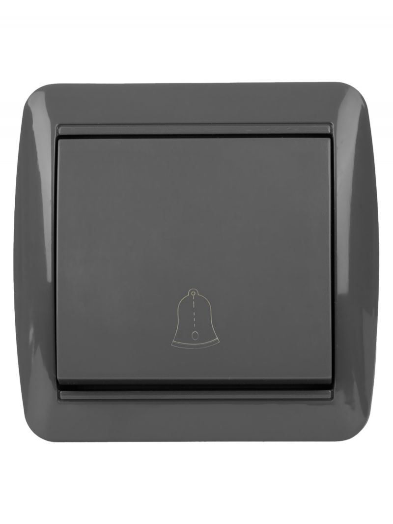 Кнопка звонковая открытой установки IP44 6А серая 