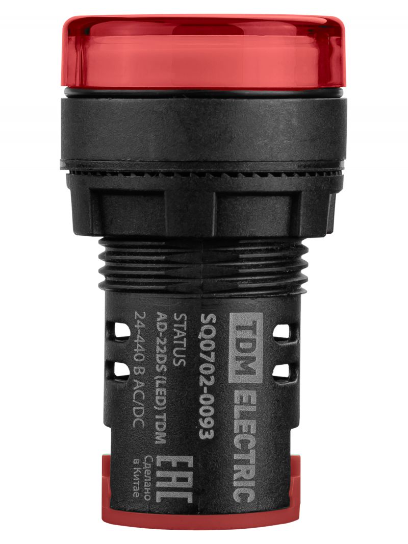 STATUS Лампа сигнальная AD-22DS, LED, d22 мм, 24-440 В AC/DC, красный TDM