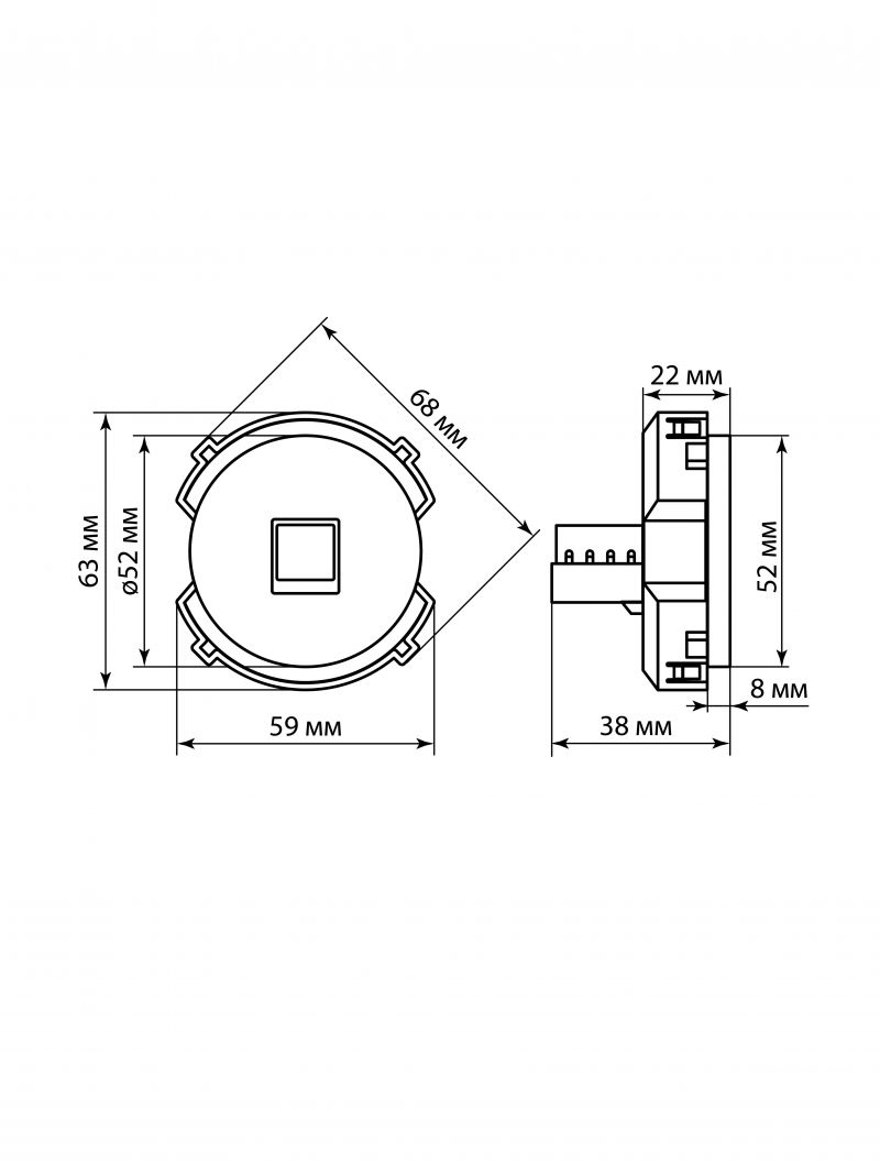Розетка компьютерная RJ45 белая, 