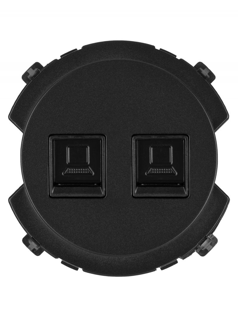 Розетка компьютерная двойная RJ45 агат, 
