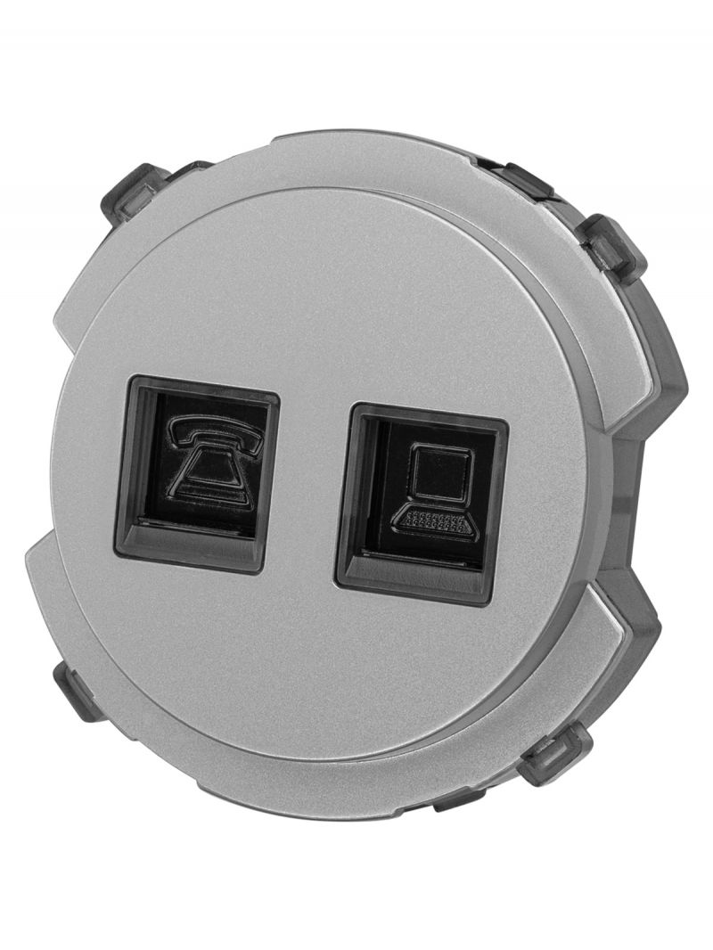 Розетка телефонная RJ11 + компьютерная RJ45 платина, 