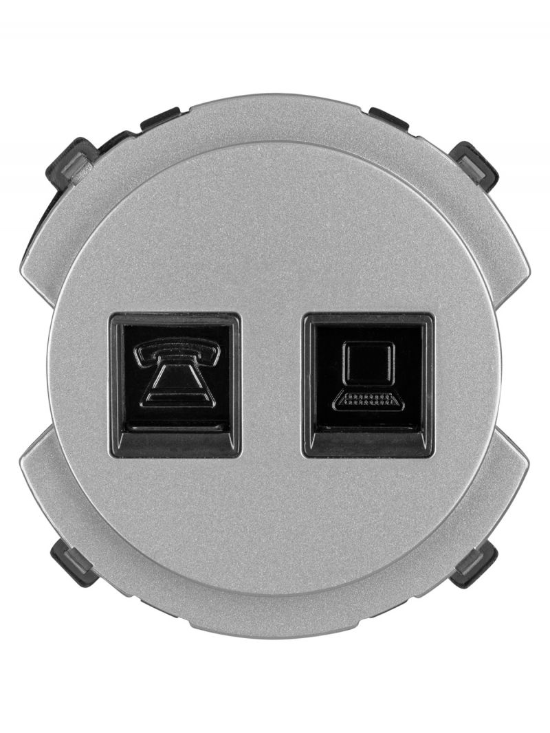Розетка телефонная RJ11 + компьютерная RJ45 платина, 