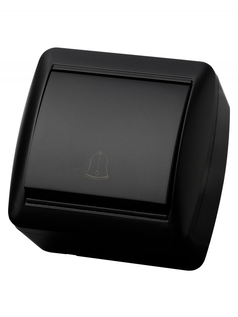 Кнопка звонковая открытой установки IP44 6А графит 