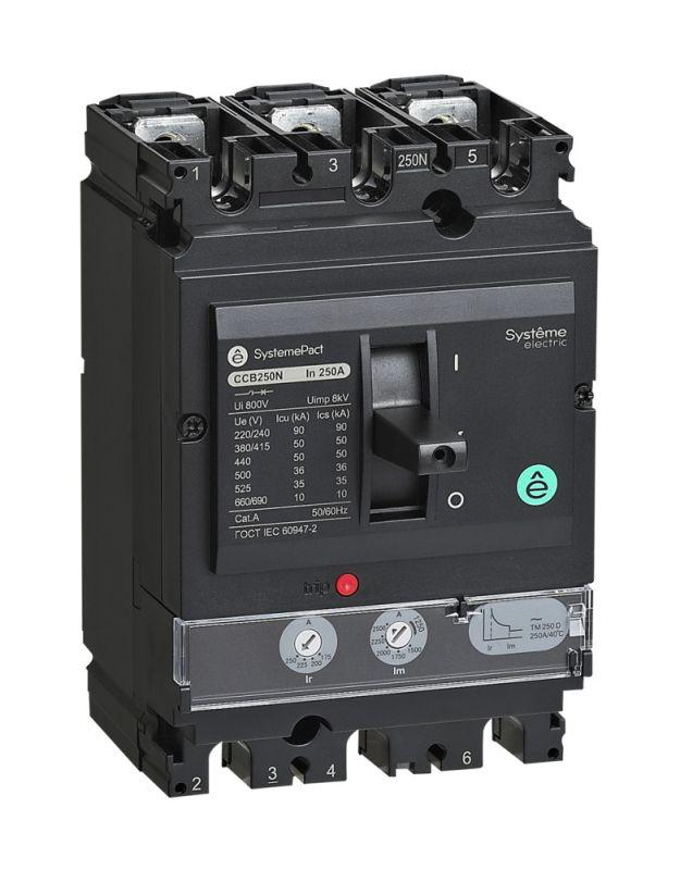 Выключатель автоматический SYSTEMEPACT CCB250 36кА 3P3D TMD200 рычаг SE SPC250F200L3DF