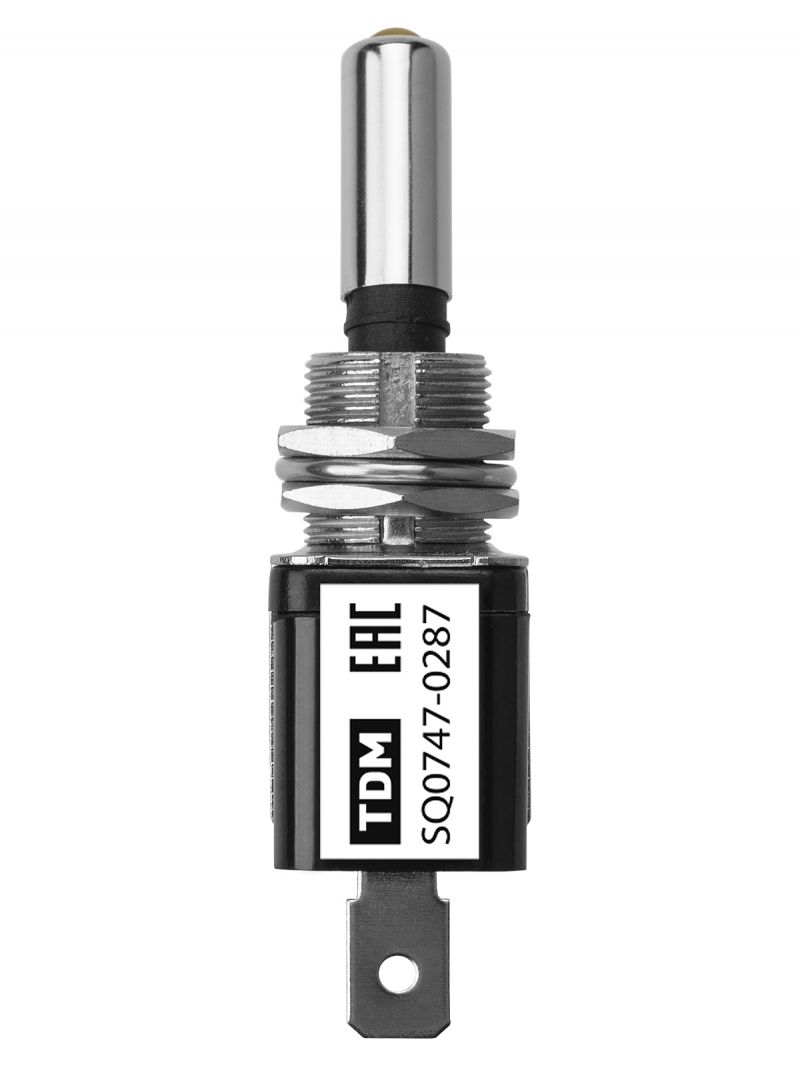 Выключатель-тумблер ASW-07D 1P 12В AC/DC 25А (3c) ON-OFF с фиксацией с желтой LED подсветкой TDM