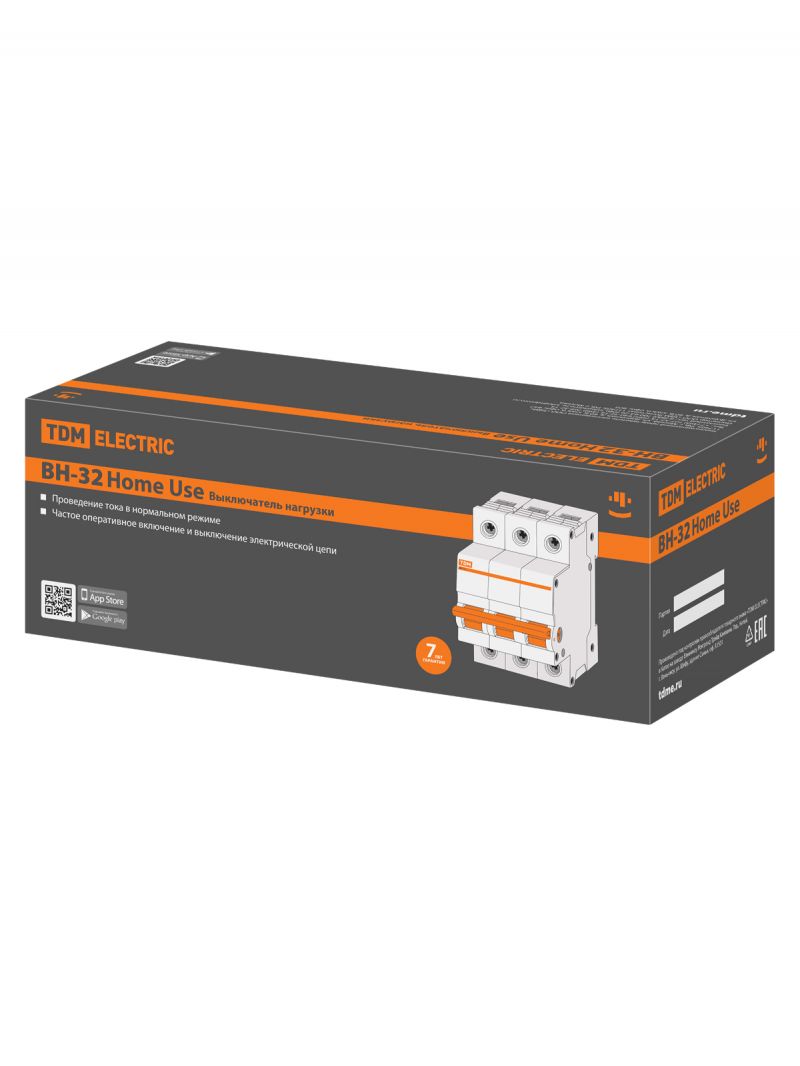 Выключатель нагрузки (мини-рубильник) ВН-32 3P 40A Home Use TDM