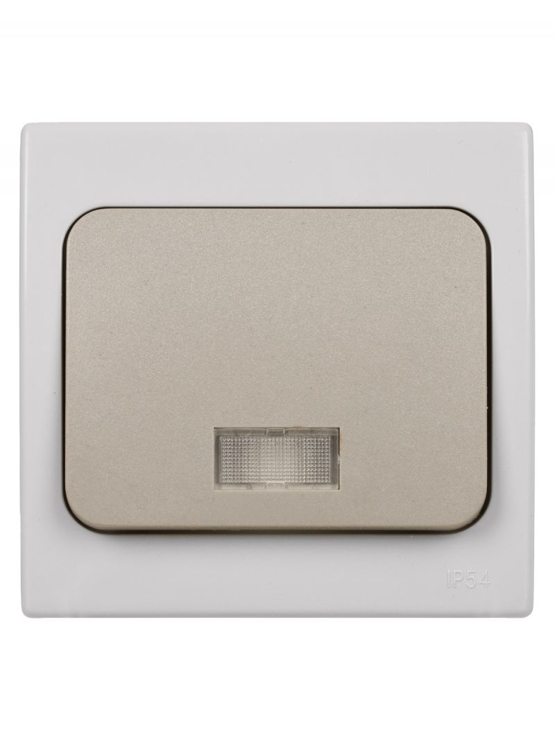 Выключатель 1-кл. с подсветкой скрытой установки IP54 10А серый 
