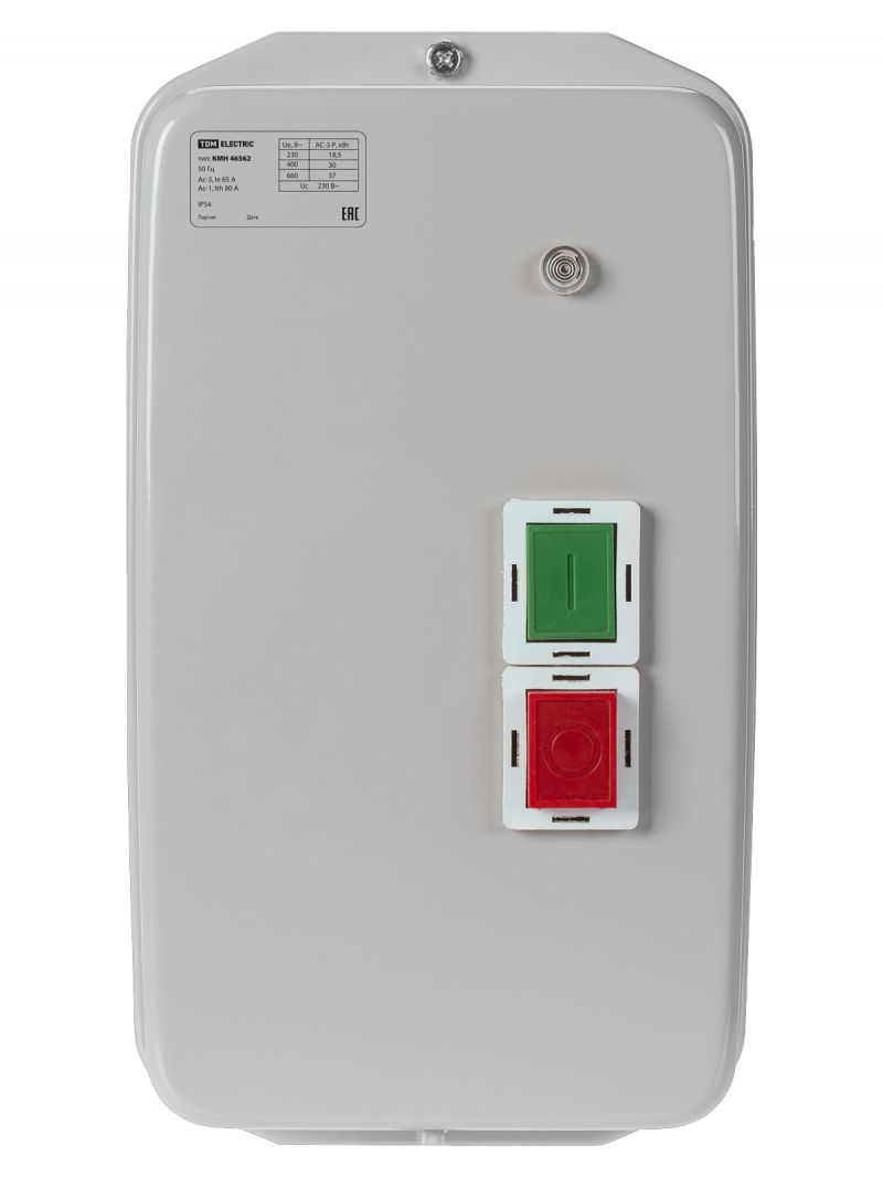 Контактор КМН46562 65А в оболочке с индикатором Ue=220В/АС3 IP54 TDM