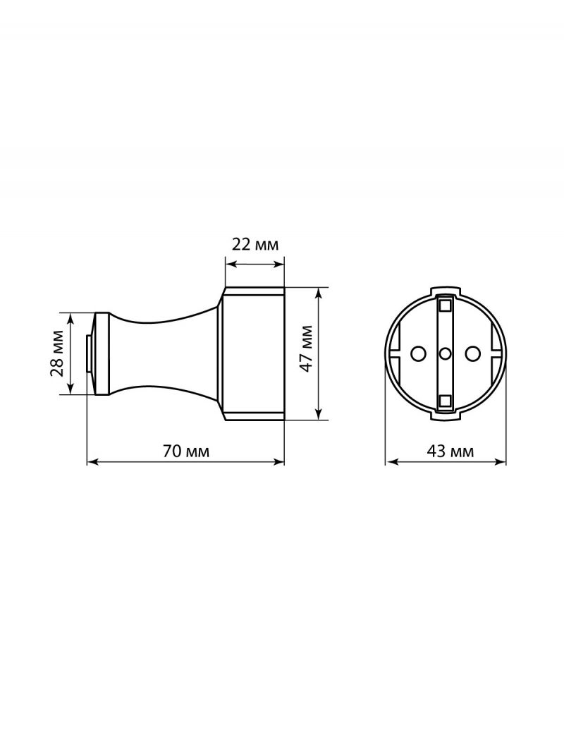 Кабельная розетка рифленая 2П+З 16А 250B белая TDM