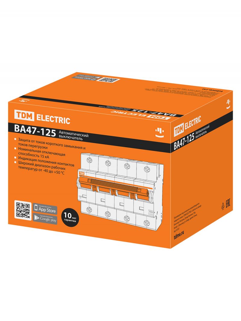 Авт. выкл. ВА47-125 4Р 32А 15кА  х-ка С TDM