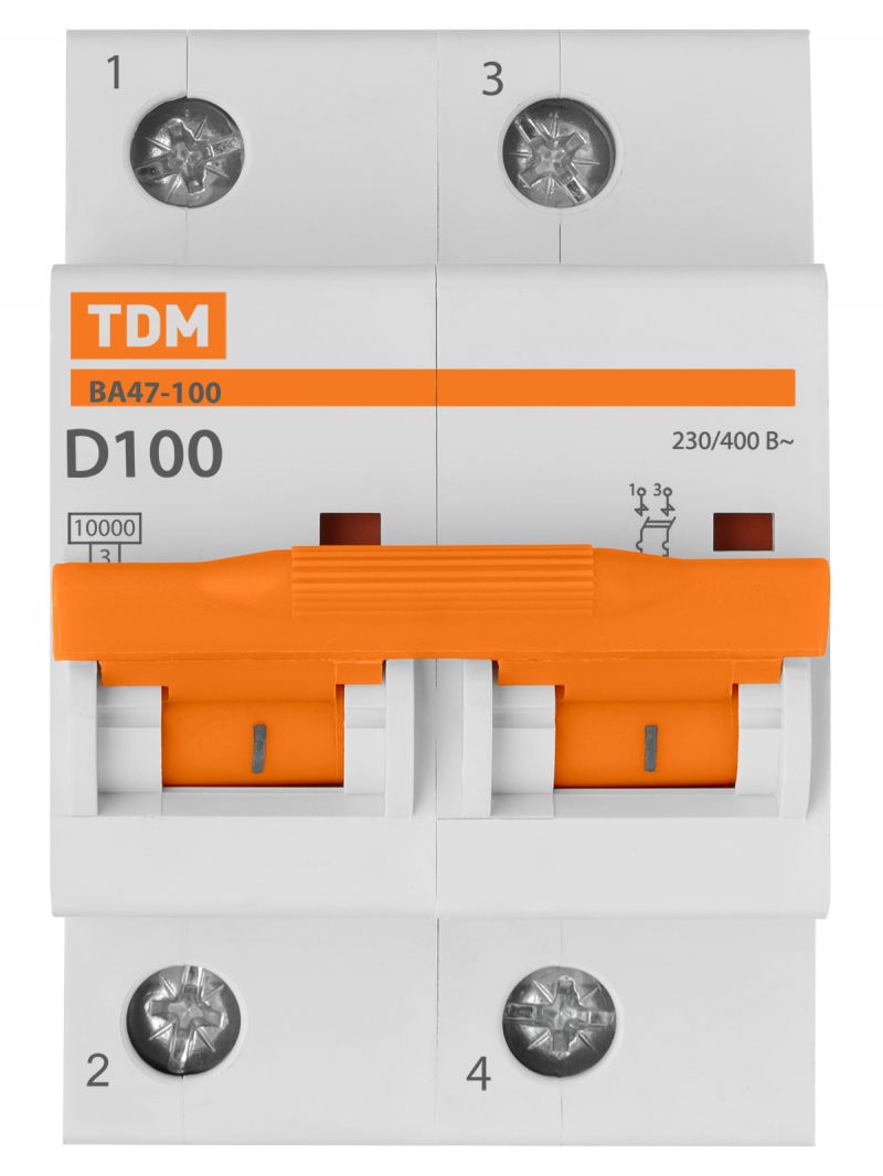 Авт. выкл. ВА47-100 2Р 100А 10кА х-ка D TDM