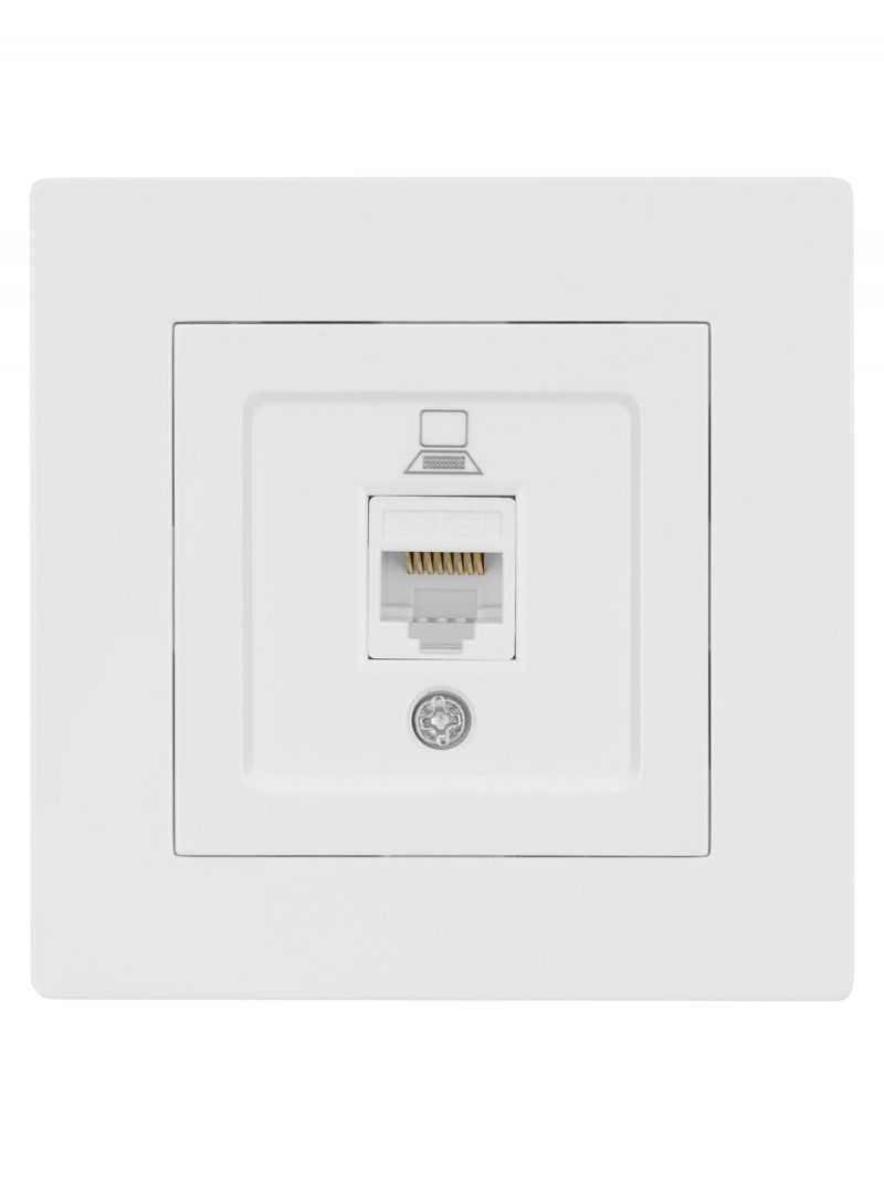 Розетка компьютерная RJ45 белая 