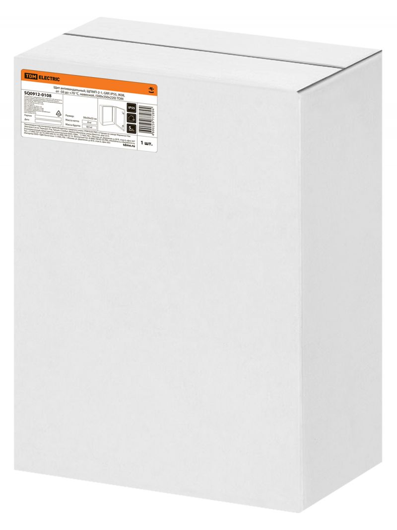Щит антивандальный, ЩПМП-2-1, GRP, IP55, IK08, от -50 до +70 °С, навесной, (500х350х220) TDM