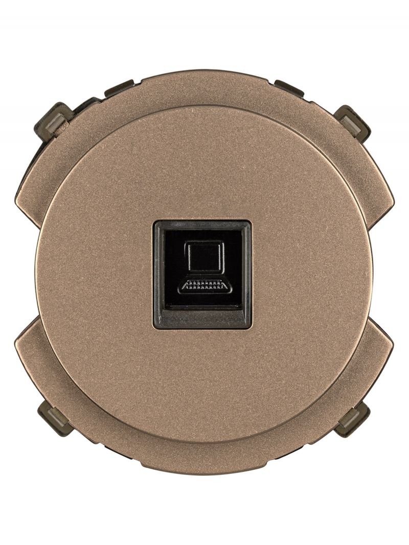Розетка компьютерная RJ45 бронза, 