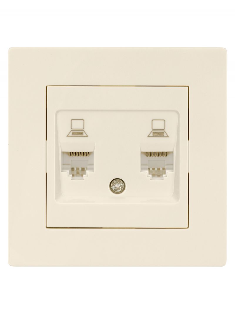 Розетка компьютерная двойная RJ45 сл. кость 