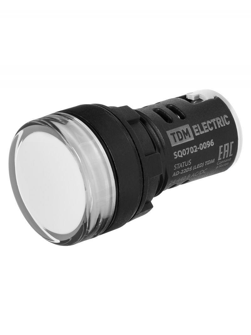 STATUS Лампа сигнальная AD-22DS, LED, d22 мм, 24-440 В AC/DC, белый TDM