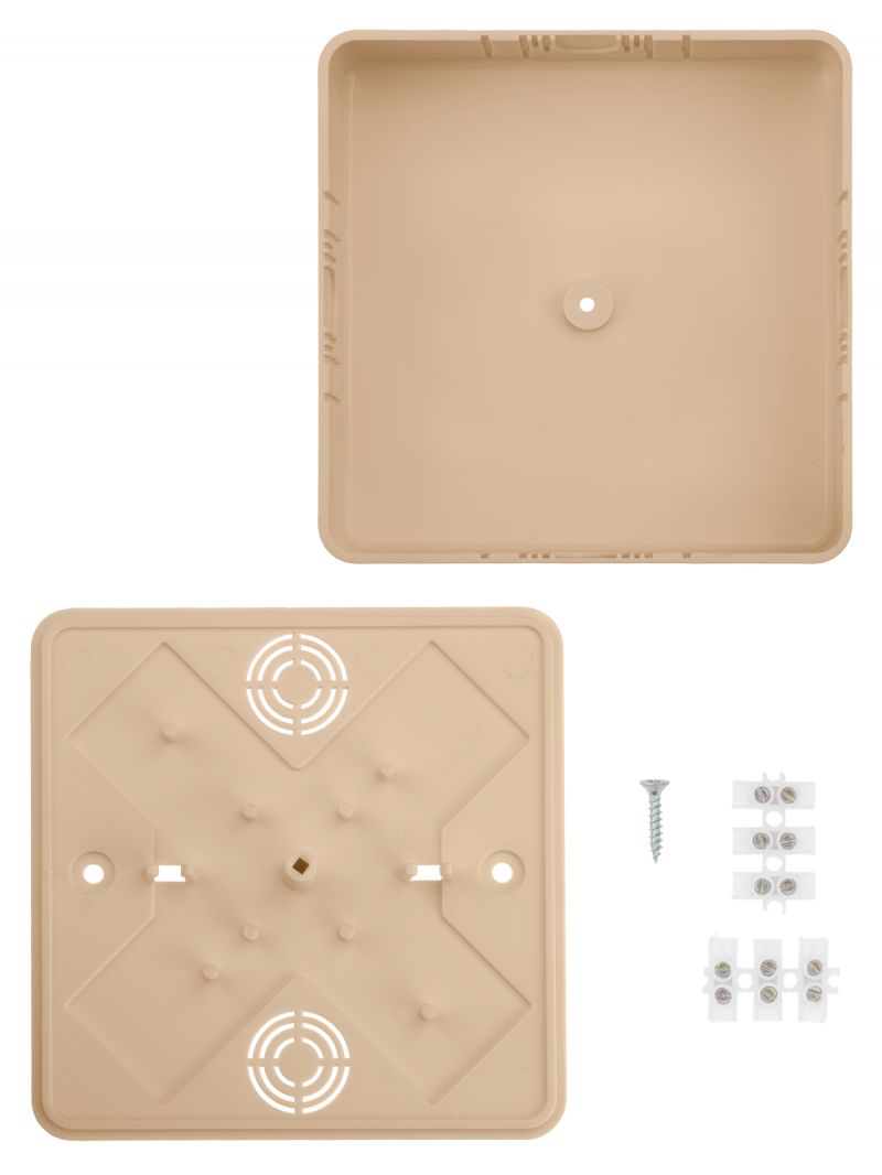 Коробка распаячная КР 100х100х29 ОП сосна, с клем. колодкой, IP40, инд. штрихкод TDM