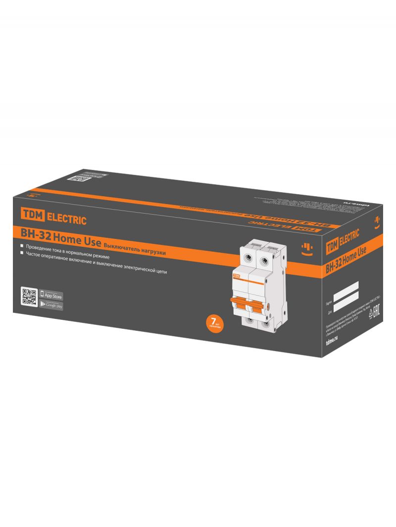 Выключатель нагрузки (мини-рубильник) ВН-32 2P 25A Home Use TDM